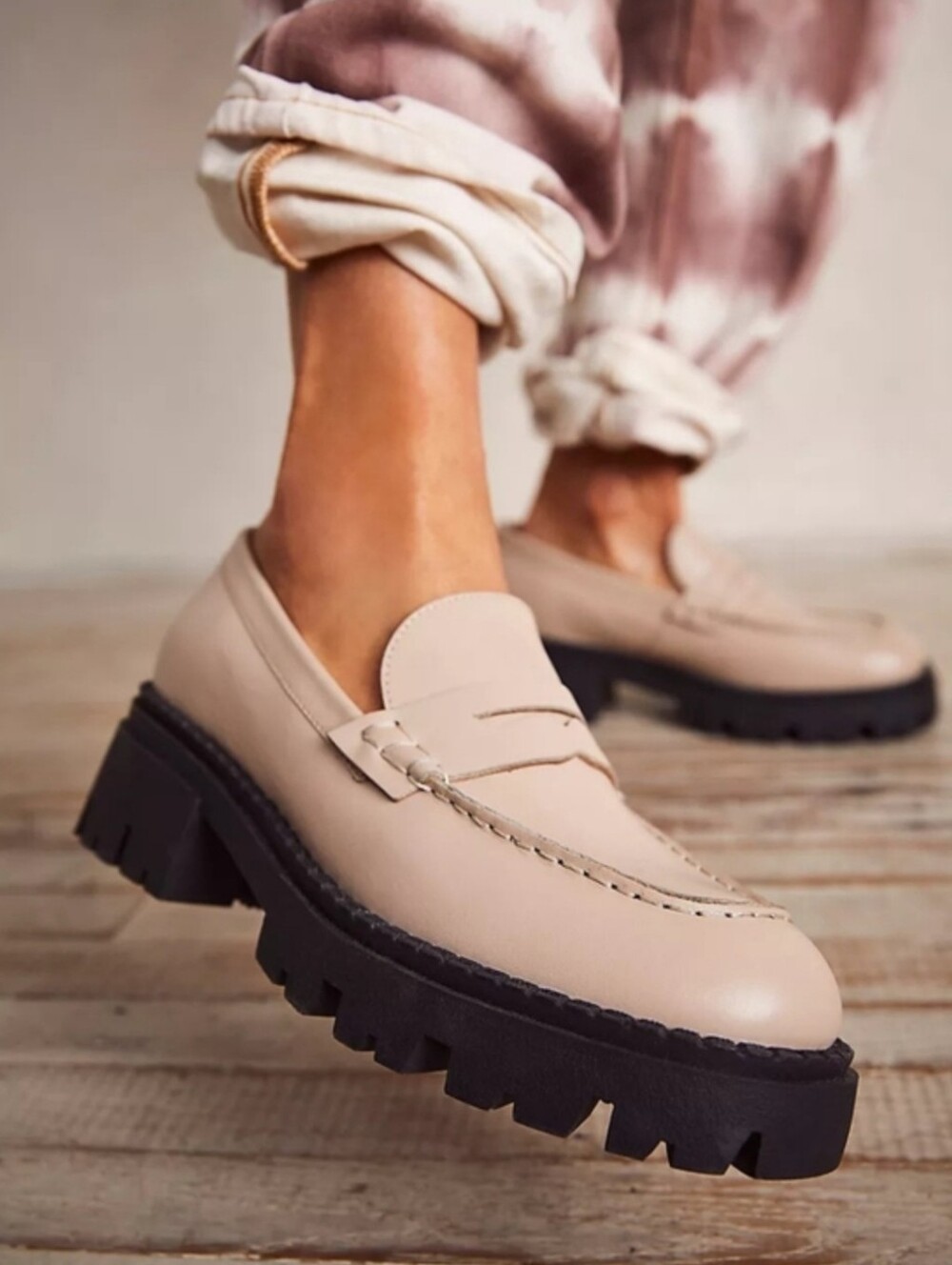 Free People Lyra Lug Sole Loafer Size 38